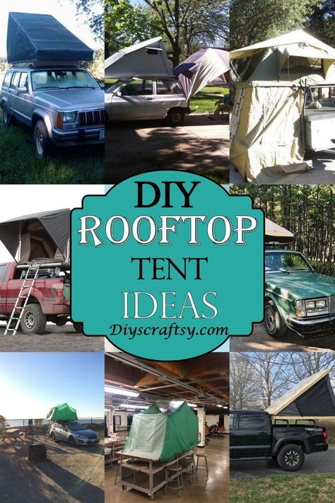 14 DIY Rooftop Tent Ideas For Campers Rooftop Camper Tent, Diy Rooftop Tent, Rooftop Tent Camping Hacks, Rooftop Tent Diy, Rooftop Camping, Diy Roof Top Tent, Rooftop Tent Camping, Tent Hacks, Rooftop Tents