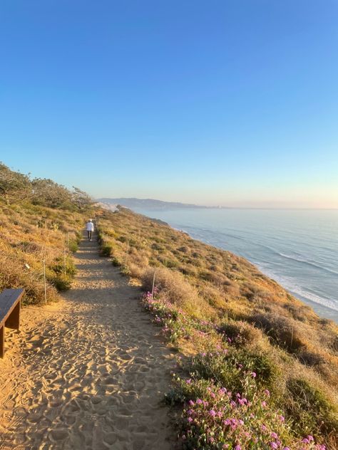 sunset at torrey lines #aesthetic #summer #sunset #beach #waves #sand #cliff California Summer Aesthetic, Sam Diego, Lines Aesthetic, June Gloom, California Life, California Aesthetic, Golden Coast, Scenic Pictures, California Summer