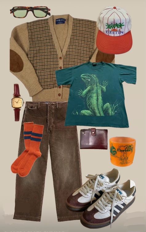 Vintage Core Outfits Men, Eclectic Outfits Men, Eclectic Grandpa Mens Fashion, Grandpacore Outfits, Eclectic Grandpa Outfits Men, Grandpacore Outfit Male, Quirky Mens Fashion, Grandpa Style Aesthetic Men, Coastal Grandpa Outfits