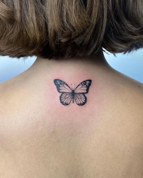 Butterfly Tattoo Top Of Back, Butterfly Tattoos For Women Back, Butterfly Tattoos On Arm, Magic Runes, Ear Tattoo Ideas, Chic Tattoo, Butterfly Tattoos For Women, Butterfly Tattoos, Small Hand Tattoos