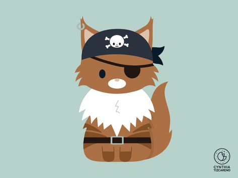 Pirate Cat by Cynthia Tizcareno Pirate Cat Drawing, Pirate Cat Tattoo, Pirate Hat Drawing, Dnd Tabaxi, Tiny Doodles, Widget Images, Pirate Symbols, Pirate Cat, Pony Wallpaper