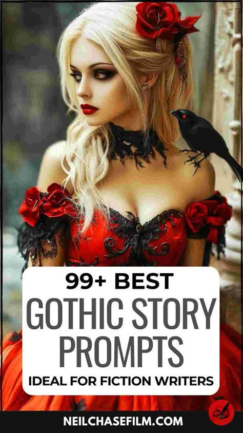 Let these gothic story ideas guide you in writing a story that’s both eerie and captivating. Ideal for those needing a creative spark in their fiction writing. Save this pin to keep these prompts handy for your next writing session! Gothic Story Ideas, Dark Fantasy Book Title Ideas, Supernatural Writing Prompts, Gothic Writing Prompts, Writing Paranormal Romance, Writing Gothic Fiction, Gothic Literature Prompts, Horror Romance, Gothic Writing