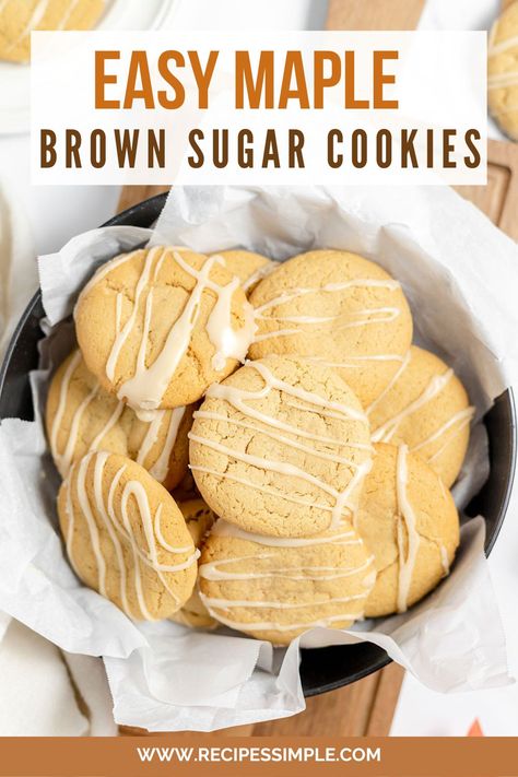 My delicious Maple Brown Sugar Cookies can be made in just 20 minutes, making them an easy cookie recipe to enjoy this fall or at Thanksgiving. Maple Brown Sugar Cookies, Maple Sugar Cookies, Easy Cookie Recipe, Maple Cookies, Brown Sugar Cookies, Maple Brown, Fall Cookies, Vanilla Cookies, Cake Mix Cookies