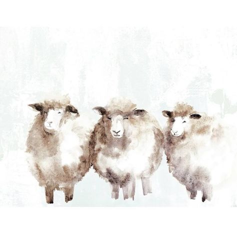 Art Prints For Gallery Wall, Christmas Sheep Watercolor, Cottage Core Watercolor Paintings, Sheep Art Painting, Farmhouse Paintings On Canvas, Sheep Watercolor, Watercolor Sheep, Watercolor Farm Animals, Farmhouse Watercolor