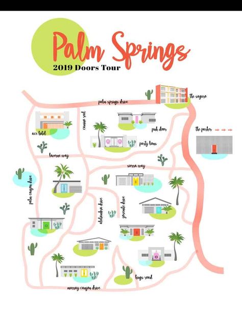 Palm Springs Girls Trip, Palm Springs Map, Saguaro Hotel, Palm Springs Party, Palm Springs Outfit, Palm Springs Aesthetic, Palm Springs Decor, Palm Springs Architecture, Palm Springs Mini Backpack