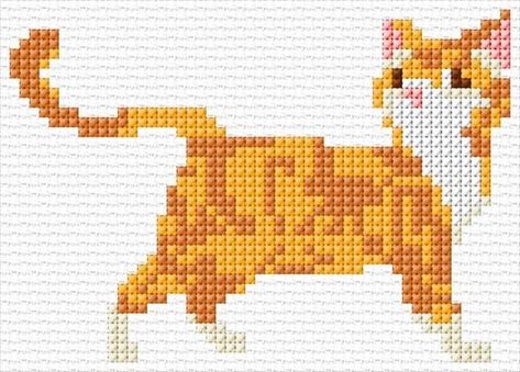 Modèles De Point De Croix Gratuits, 심플한 그림, Cat Cross Stitches, Cat Cross Stitch Pattern, Animal Cross Stitch Patterns, Small Cross Stitch, Pola Kristik, Cross Stitch Bookmarks, Cat Cross Stitch