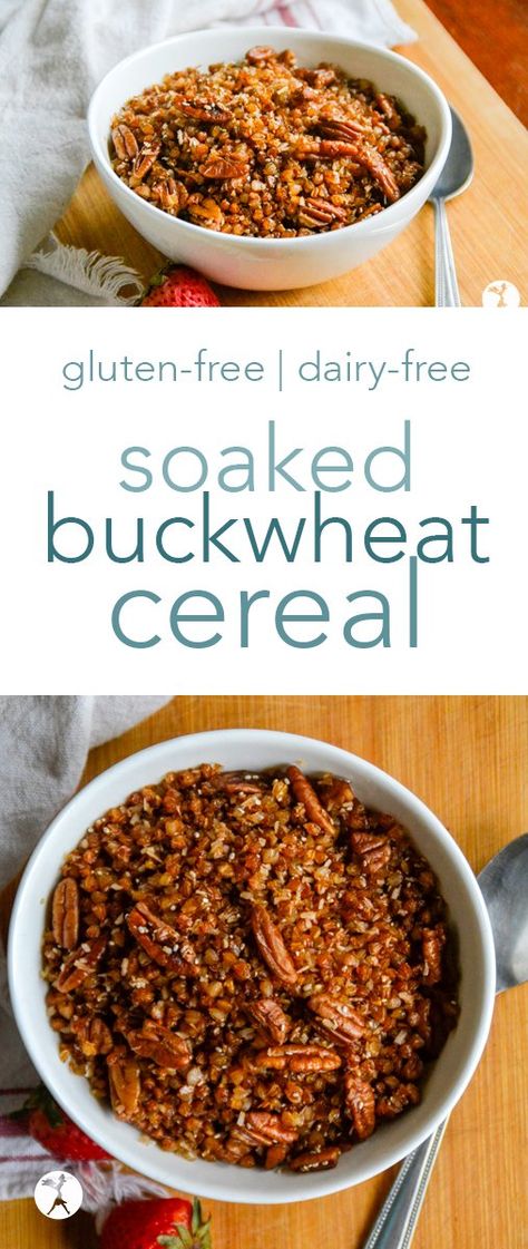 Start your day off right with a nourishing bowl of soaked buckwheat cereal! It's naturally gluten-free, dairy-free, and delicious! This easy, traditional-style recipe makes a batch large enough for a family - and kids love it! #buckwheat #cereal #traditionalfood #soaked #breakfast #glutenfree #dairyfree #eggfree #refinedsugarfree Buckwheat Cereal, Primal Recipes, Glutenfree Dairyfree, Allergy Free Recipes, Gluten Free Breakfasts, Cereal Recipes, Easy Cooking Recipes, Red Food, Buckwheat