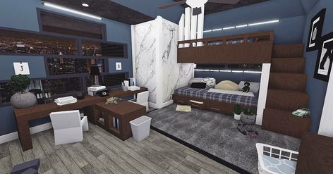 Boys Bloxburg Room, Boy Bedroom Ideas Bloxburg, Bloxburg Teenage Room Ideas, Bloxburg Boys Bedroom, Bloxburg Boys Room, Boy Room Bloxburg, Bloxburg Kids Bedroom, Bloxburg Boy Bedroom, Kids Bedroom Bloxburg