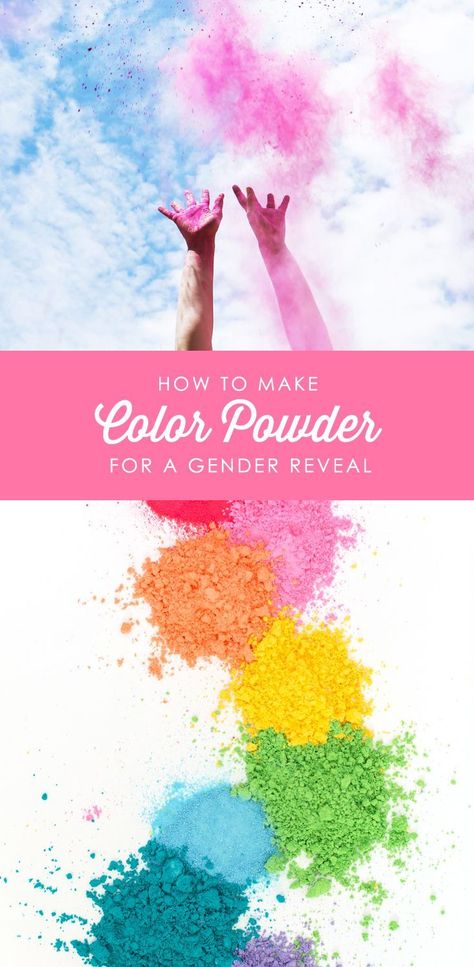 How to make color powder for a DIY gender reveal. Powder Gender Reveal, Diy Gender Reveal, Gender Reveal Photo Shoot, Gender Reveal Diy, Creative Gender Reveals, Crafts To Do When Your Bored, Gender Reveal Photos, Gender Reveal Balloons, Palette Inspiration