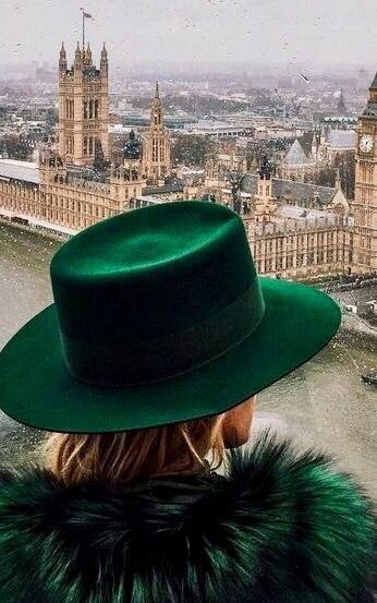 // Pinned lovingly by Mode Ink—with gratitude for the artist.  @modeink.club | modeink.club London View, Dark Green Aesthetic, Slytherin Aesthetic, Green Hat, Emerald City, Green Hats, Green Aesthetic, Kelly Green, Go Green