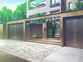 Anime Landscape: House (Anime Background) Hd Background Wallpaper, Anime Houses, Habbo Hotel, Anime Landscape, Anime House, Episode Interactive Backgrounds, Anime Places, Episode Backgrounds, Anime City