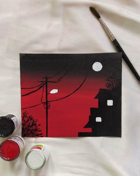 Painting Ideas On Canvas Aesthetic Dark Easy, Easy Painting Ideas On Canvas Aesthetic Black, Mini Canvas Art Nature, 5 By 7 Canvas Painting Ideas, Simple Mini Canvas Paintings Aesthetic, Aesthetic Mini Painting, Mini Canvas Paintings Aesthetic, Mini Paintings Simple, Cute Mini Canvas Paintings Easy