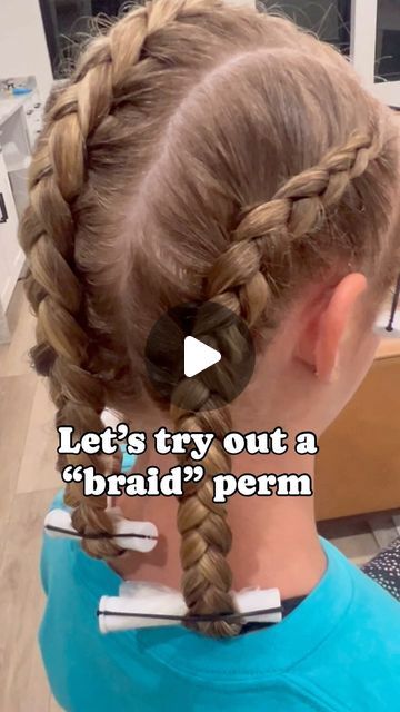 Braided Perms For Long Hair, Braid Perm Long Hair, Braid Perm Before And After, Braided Perm Before And After, At Home Perm, French Braid Perm, Braid Perms, Braided Perm, Different Perm Curls