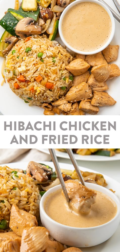 Rice Dinner Recipes, Fried Rice Dinner, Chicken With Fried Rice, Hibachi Recipes, Hibachi Chicken, Rice Recipes For Dinner, Rice Dinner, One Pot Dinners, Health Dinner