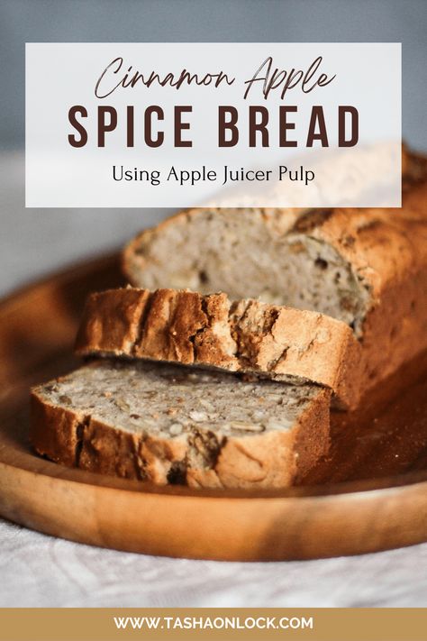 The next time you make some fresh apple juice using your juicer, don't toss out your pulp. Instead, use it to make this cinnamon apple bread recipe that I'm sharing. Juicing Apples, Juicer Pulp Recipes, Fresh Apple Juice, Cinnamon Apple Bread, Juice Pulp Recipes, Apple Juice Recipe, Recipe Using Apples, Pulp Recipe, Apple Bread Recipe