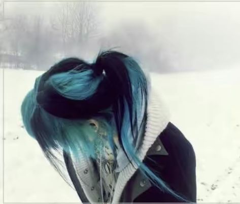 The Snow, Blue Hair, You Never, Tumblr, Hair, Blue, Black, Art