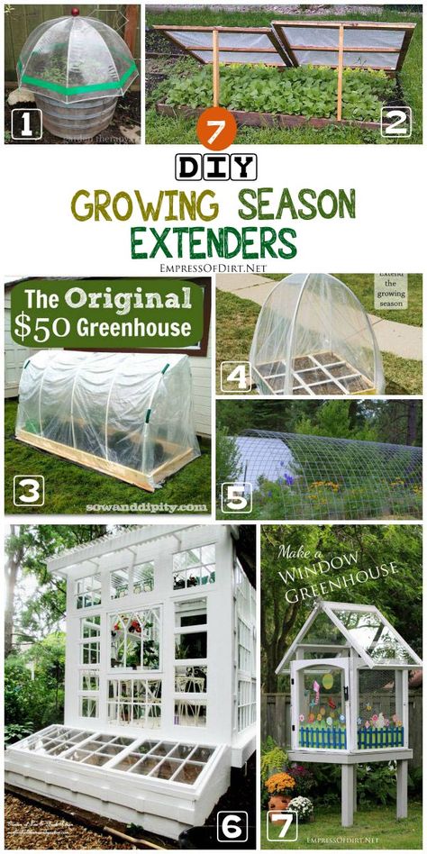 With the addition of season extenders including cold frames, polytunnels, and DIY greenhouses, you can get both an early start on your vegetable garden in spring and continue growing late in the fall right into the cold winter weather. See these 7 DIY projects for ideas. Diy Greenhouses, Cold Frames, Lean To Greenhouse, Greenhouse Ideas, Backyard Greenhouse, Alpine Plants, Small Greenhouse, Greenhouse Plans, Garden Types