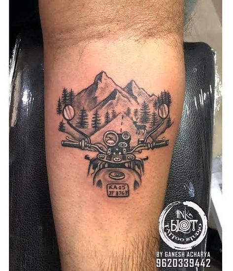 Tattoo Ideas For Bikers, Fourwheeler Tattoo, Sturgis Tattoo Ideas, Motorcycle Themed Tattoos, 4 Wheeler Tattoo, Dad Daughter Tattoo, Compass And Map Tattoo, Heel Tattoos, Medusa Drawing