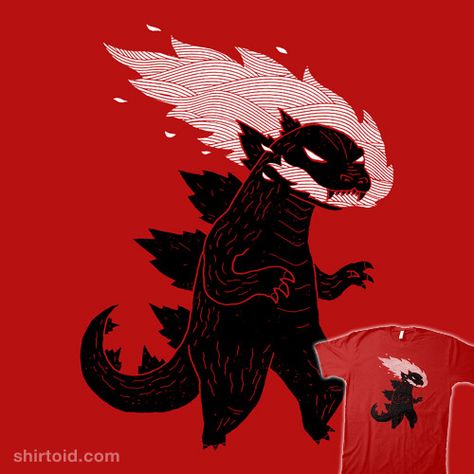 Fire Lizard | Shirtoid #dinomike #film #godzilla #michaelbuxton #movies #scifi Kaiju Illustration, Godzilla Illustration, Godzilla Logo, Fire Lizard, Catty Noir, Animal Graphic, Red Style, Logo Illustration, 3 Kids