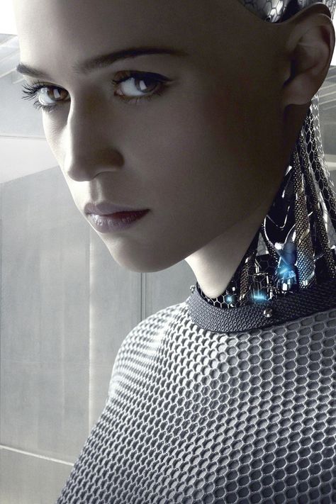 Ex Machina, 2014. An artificial intelligence movie which centers around the character Domhnall Gleeson while he spends the holiday at his the vacation home of his boss. Unsuspecting of anything out of the ordinary, Domhnall is coerced into taking part in an experiment in which the those involved must evaluate the range of human qualities and capabilities of the AI robot- Ava. It is a chilling look at Artificial Intelligence technology. #AI #movie Domhnall Gleeson, Tron Legacy, I Robot, Arte Robot, Speculative Fiction, Ex Machina, Decathlon, Character Inspiration, Cyberpunk