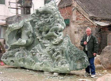 jade carvings jade carving garden sculpture photo image Jade Sculpture Chinese, Harry Potter Pumpkin Carving, Awesome Pumpkin Carvings, Jade Sculpture, Japanese Statue, Statue Fountain, Fountain Garden, Jade Dragon, Stone Architecture