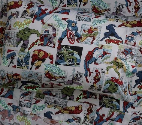 Boys Bedding & Bedding Sets | Pottery Barn Kids Marvel Toddler Boy Room, Vintage Superhero Bedroom, Super Hero Rooms For Boys, Super Hero Boys Bedroom, Marvel Themed Bedroom, Marvel Kids Bedroom, Hulk Bedroom, Avengers Themed Bedroom, Superhero Bedroom Decor