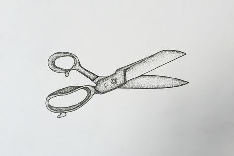 Dot work tailor's scissors. Tattoo designs and illustrations by Joe Howard. Degree Tattoo, Craft Jobs, Black White Tattoo, Suit Inspiration, Black White Tattoos, Tailor Scissors, Inanimate Objects, Extra Yarn, Tattoos Inspiration