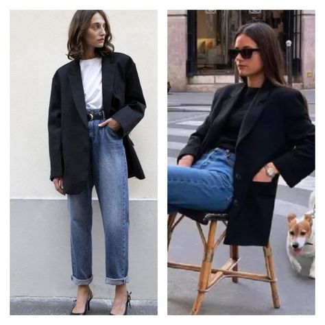 Zara Jackets & Coats | Zara Black Oversized Tuxedo Blazer Jacket Large Blogger Old Money Capsule Wardrobe, Black Blazer With Jeans, Uniform Dressing, Oversized Blazer Outfit, London Outfits, Boxy Blazer, Oversized Blazers, All Black Fashion, Black Bloggers