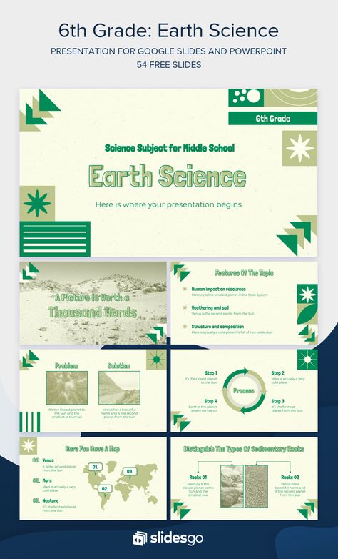 Power Point Science Template, Middle School Earth Science, Earth Science Middle School, Science Powerpoint, Teacher Science, Presentation Slides Design, Middle School 6th Grade, Powerpoint Slide Designs, Slides Design