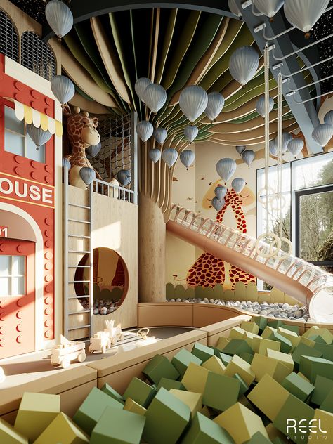 Kids Area Design :: Behance Kids Play Area Indoor, Indoor Playground Design, Indoor Play Area, Indoor Playroom, Kids Play Spaces, Kids Cafe, Kids Indoor Playground, Indoor Play Areas, Kindergarten Design