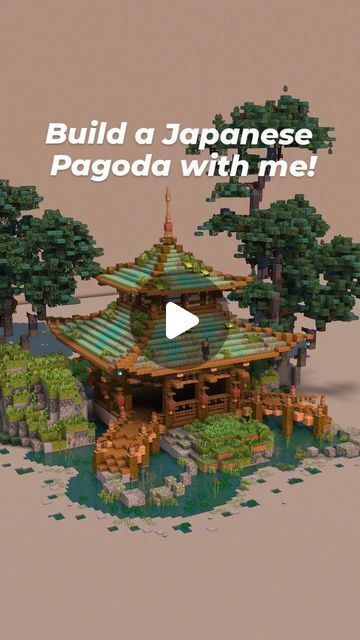 Ara on Instagram: "Minecraft - Frog Temple 🐸  A Japanese inspired pagoda with tropical vibes. This has a copper roof and mossy cobblestone gradient, perfect for a survival base!   Built with @buildsbyara_ @bage_the_builder   Shaders: Complementary   Now available on my Patreon as a Tier 1 build! Follow for more!  #minecraft #minecraftbuilding  #minecraftbuilds #minecraftideas #minecrafthouse #minecraftinspiration #minecrafthouses #minecraftbuilder" Japanese Roof Design Minecraft, Japanese Pagoda Minecraft, Japanese Roof Minecraft, Minecraft Temple Build, Minecraft Tropical Builds, Minecraft Pagoda, Japanese Temple Minecraft, Minecraft Zen Garden, Minecraft Asian Builds