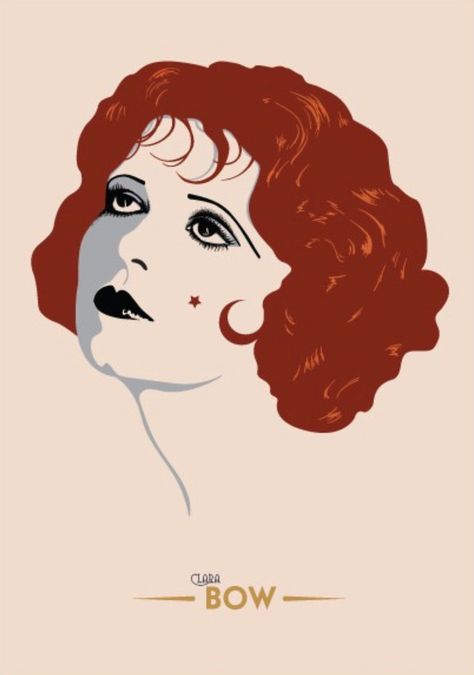 Clara Clara Bow Drawing, Bow Drawing, Clara Bow, Beauty Posters, American Dad, Fashion Art Illustration, Silent Film, Vintage Magazine, Magazine Cover