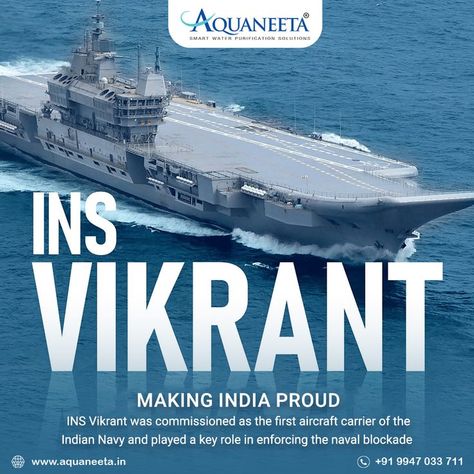 Making India Proud, The first aircraft carrier of the Indian Navy INS Vikrant was commissioned. #Aquaneeta #Vikrant #INSVikrant #IndianNavy #india #aircraftcarrier Ins Vikrant, Import Business, Aircraft Carriers, Indian Navy, List Of Countries, Water Solutions, Smart Water, Aircraft Carrier, Things To Know