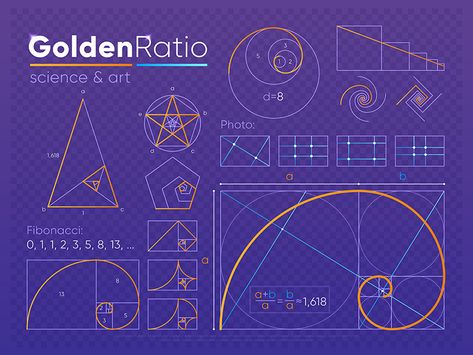 Golden Ratio by GraphicDealer Golden Ratio Art, Golden Ratio In Design, Fibonacci Golden Ratio, Fibonacci Sequence, The Golden Ratio, Fibonacci Spiral, Graphisches Design, Design Theory, Learning Graphic Design