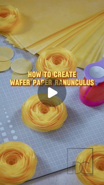 Nam Nguyen on Instagram: "💥TUTORIAL: How to make Wafer Paper Ranunculus … I hope you enjoy this tutorial and please show me some love.   ✨Share this Reel to your friends so we can all create beautiful flowers to enhance our cakes and other decorations. . . . #cake #cakedecorating #cakestyle #waferpaperflowers #tutorial #trendingreels #instareels #dreameecakes #dreameecakesmade" Wafer Flowers Tutorial, Ranunculus Cake, Wafer Paper Flowers Tutorial How To Make, Wafer Paper Flowers Tutorial, Wafer Paper Cake Decoration, Wafer Paper Ruffles Tutorial, Cakes With Wafer Paper Designs, Wafer Paper Flower Wedding Cake, Wedding Cake Wafer Paper Flowers