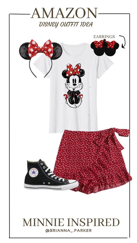 Minnie Mouse Outfit Inspo, Disney Outfit Inspo, Minnie Birthday Party Disney Bound Minnie Mouse, Minnie Mouse Outfit Women, Minnie Disneybound, Minnie Mouse Inspired Outfit, Minnie Mouse Disneybound, Disney Outfit Inspo, Minnie Mouse Outfit, Disney 2025, Disney Trip Outfits