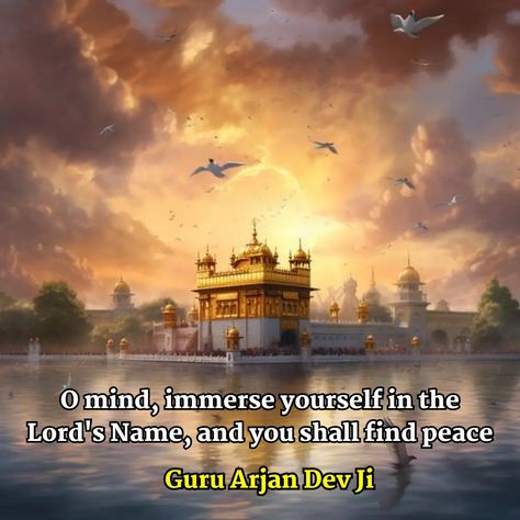 Quotes By Guru Nanak ji, Golden Temple Tattoo, Waheguru Painting, Amritsar Wallpaper, Golden Temple Painting, Spiritual Art Painting, Temple Wallpaper, Golden Temple Wallpaper, Diwali Vector, Guru Nanak Photo