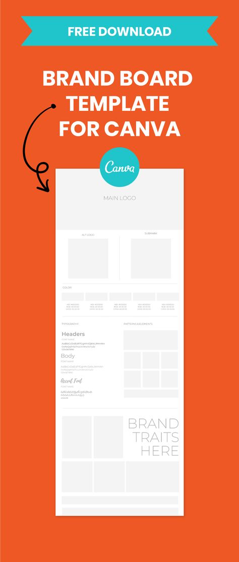 Download the free branding guidelines template for Canva! Easy to use to create consistency with your brand. Upload your logo and variations, select your color palette, designate your brand fonts, brand elements, brand textures and patterns and create an inspirational brand mood board too. Brand personality trait adjectives tie it all together!   Good to use for the Free version of Canva or Pro (the pro version makes it easier but it works either way!).  #brandingguidelinestemplate Branding Template Free, Brand Guidelines Template Free, Personal Brand Color Palette, Canva Font Ideas, Fonts For Edits, Brand Textures, All About Me Template, Best Fonts For Logos, Fonts Doodle