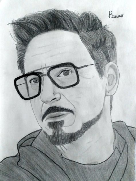 Tony Stark Pencil Sketch, Tony Stark Sketch Easy, Iron Man Art Sketch, Rdj Sketch, Iron Man Drawing Sketches, Tony Stark Sketch, Tony Stark Drawing, Iron Man Drawing Easy, Ironman Drawing