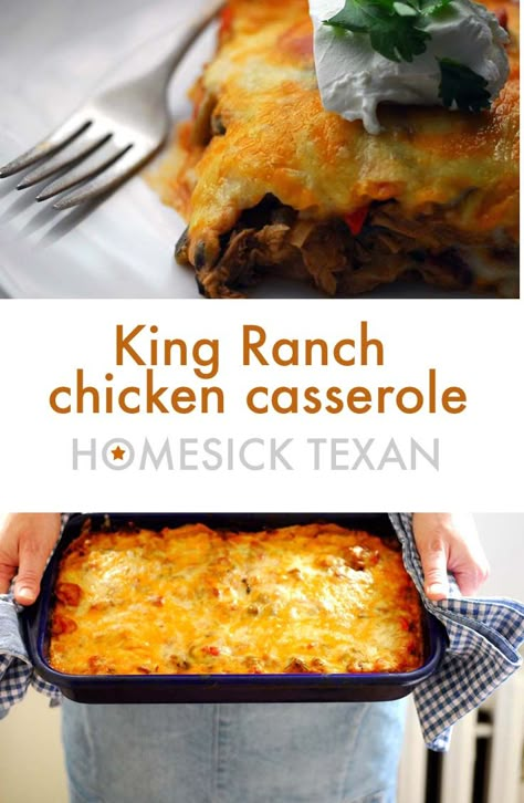 King Ranch chicken casserole | Homesick Texan Texan Food, Texan Recipes, Casseroles Chicken, Cozy Casseroles, Mexican Casseroles, Chicken Tortilla Casserole, King Ranch Casserole, Texas Recipes, King Ranch Chicken Casserole