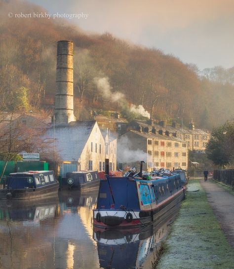 Hebden Bridge, Yorkshire Hebden Bridge Yorkshire, British Villages, Halifax West Yorkshire, Logo Moodboard, North York Moors National Park, Hebden Bridge, Yorkshire Dales National Park, Canal Boats, House Boats