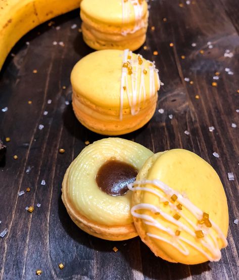 Banana Foster Macarons, Pizzelle Recipes, Easy Macaroons, Easy Macaroons Recipe, Banana Foster, Pizzelle Recipe, Macaroons Recipe, French Macaron, Macaroon Recipes