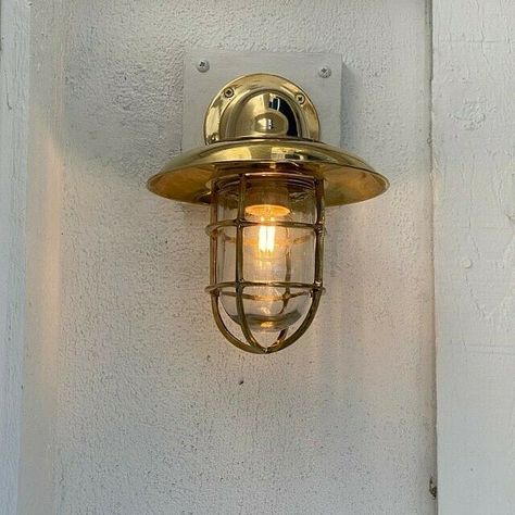 Lighthouse Aesthetic, Cruise Ships Interior, Bulkhead Wall Light, Nautical Light, Brass Swan, Cape Cod Home, Nautical Lighting, Bulkhead Light, Coastal Lighting