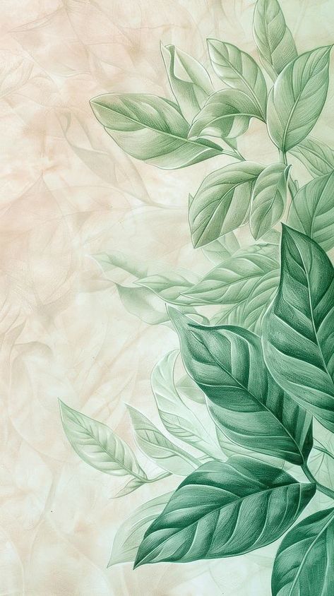 Wallpaper Leaf sketch leaf backgrounds. | free image by rawpixel.com / MParamet Leaf Background Wallpapers, Green Wallpaper Plants, Leaf Wallpaper Bedroom, Green Leaves Illustration, Leaf Sketch, Minimalist Iphone Wallpaper, Foliage Background, Wallpaper Walls, Wolverine Artwork