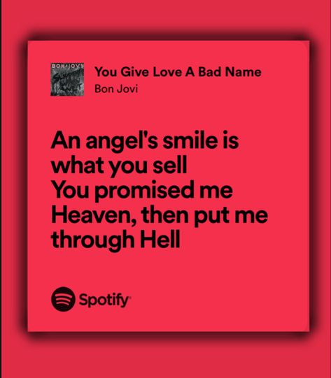 You Give Love A Bad Name, 80s Lyrics, College Stories, Bon Jovi Song, Fire Lyrics, 80s Songs, Worst Names, Music Things, Give Love