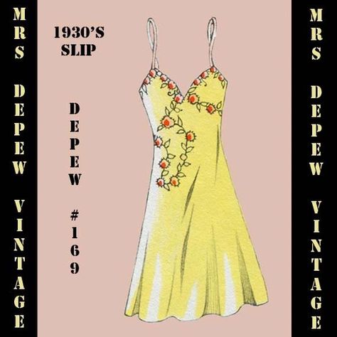 D-A-H Vintage Sewing Pattern 1930s French Slip or Dress in Any Size- PLUS Size Included-169 Lutterloh System, Slip Dress Pattern, Gown Costume, Scale Ruler, Lingerie Patterns, Luxury Sleepwear, Diy Wardrobe, Sewing Lingerie, 1930s Art