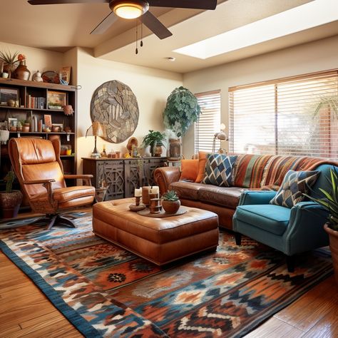 Clay Color Living Room, Navajo Living Room, Beige Rooms, Southwest Room, Spanish Ranch, Bed Peace, 70s Living Room, Color Living Room, Beige Room