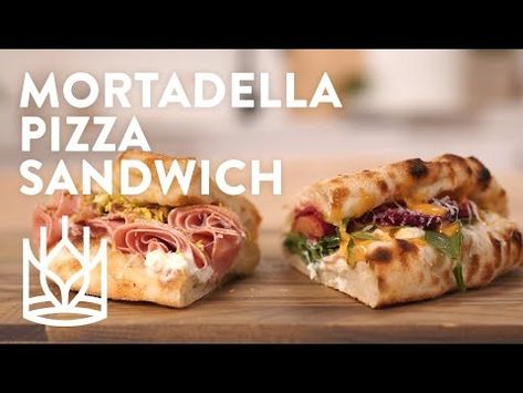 Mortadella Pizza Sandwich with fresh cheese and pistachio - YouTube Mortadella Pizza Sandwich, Mortadella Pizza, Sandwich Mortadella, Mortadella Recipe, Woodfire Oven, Pizza Sandwich Recipe, Muffins Recipes, Savory Bites, Pizza Sandwich