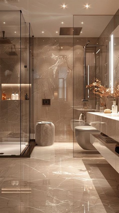 Awesome Bathrooms, Bathroom Inspo Interior Design, Makeover Kamar Mandi, Elegant Bathroom Design, Mid Century Modern Bathroom, Bathroom Decor Luxury, Washroom Design, Bathroom Design Inspiration, Bathroom Design Decor