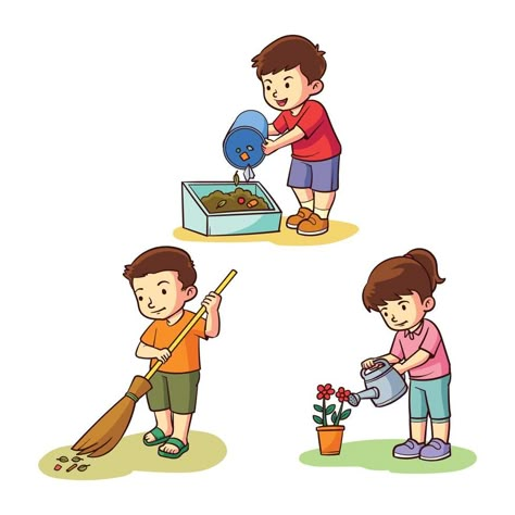 hand drawn kid cleaning the environment Cleaning Drawing Easy, Clean Community Drawing, Keep Clean Poster, Clean Environment Drawing, Swachh Bharat Drawing Ideas, Environment Drawing Ideas, Jolly Phonics Printable, Posture Drawing, Boarders Designs